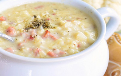 LCHF Blumenkohlsuppe mit Schinken LCHF Blumenkohlsuppe mit Schinken